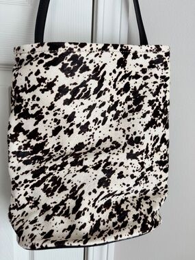 NWT JCREW BUCKET BAG WITH BLACK LEATHER ON ONE SIDE AND HAIR ON HIDE FRONT